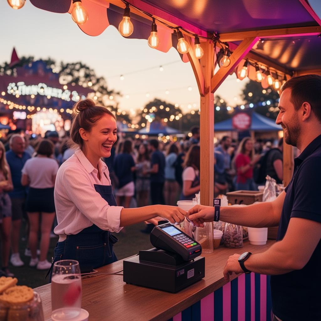 Vendor accepting cashless payment